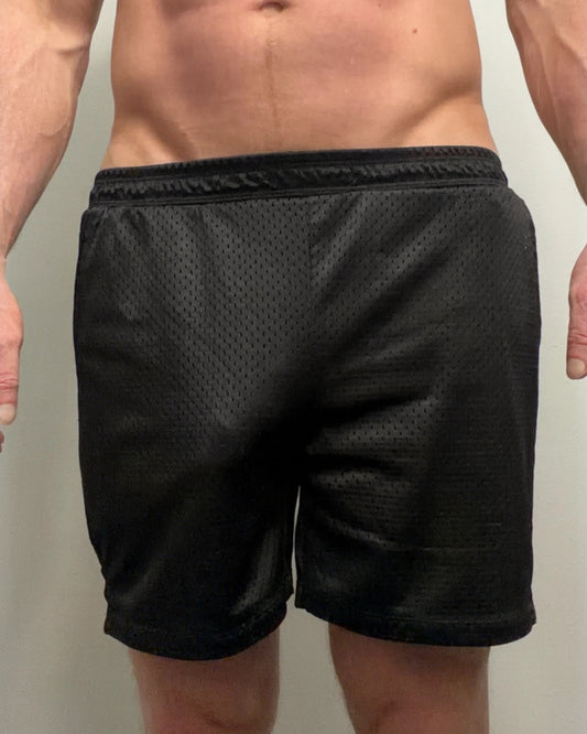 Black Mesh Gym Shorts - Freshly Worn